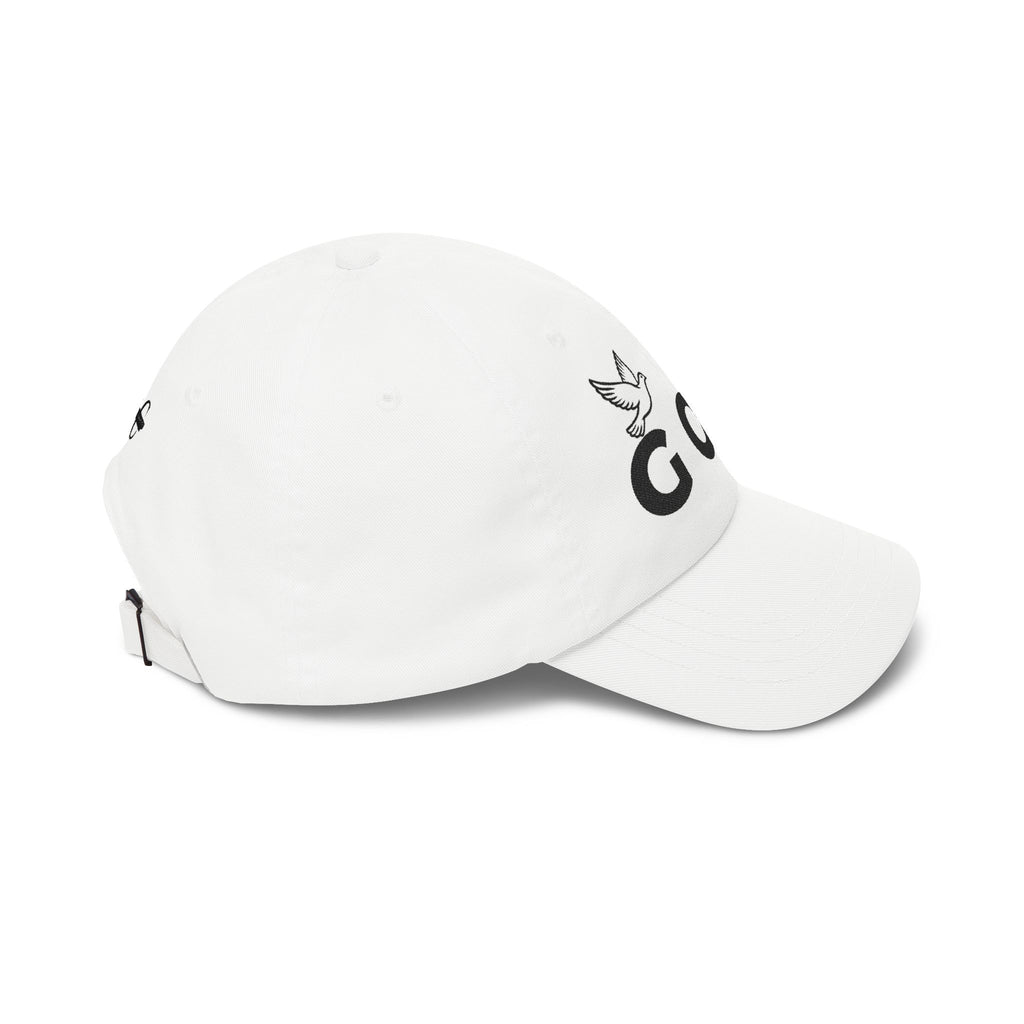 GOD Embroidered Dad Cap — Minimal Christian Baseball Hat (Heavenly Grace Collective)