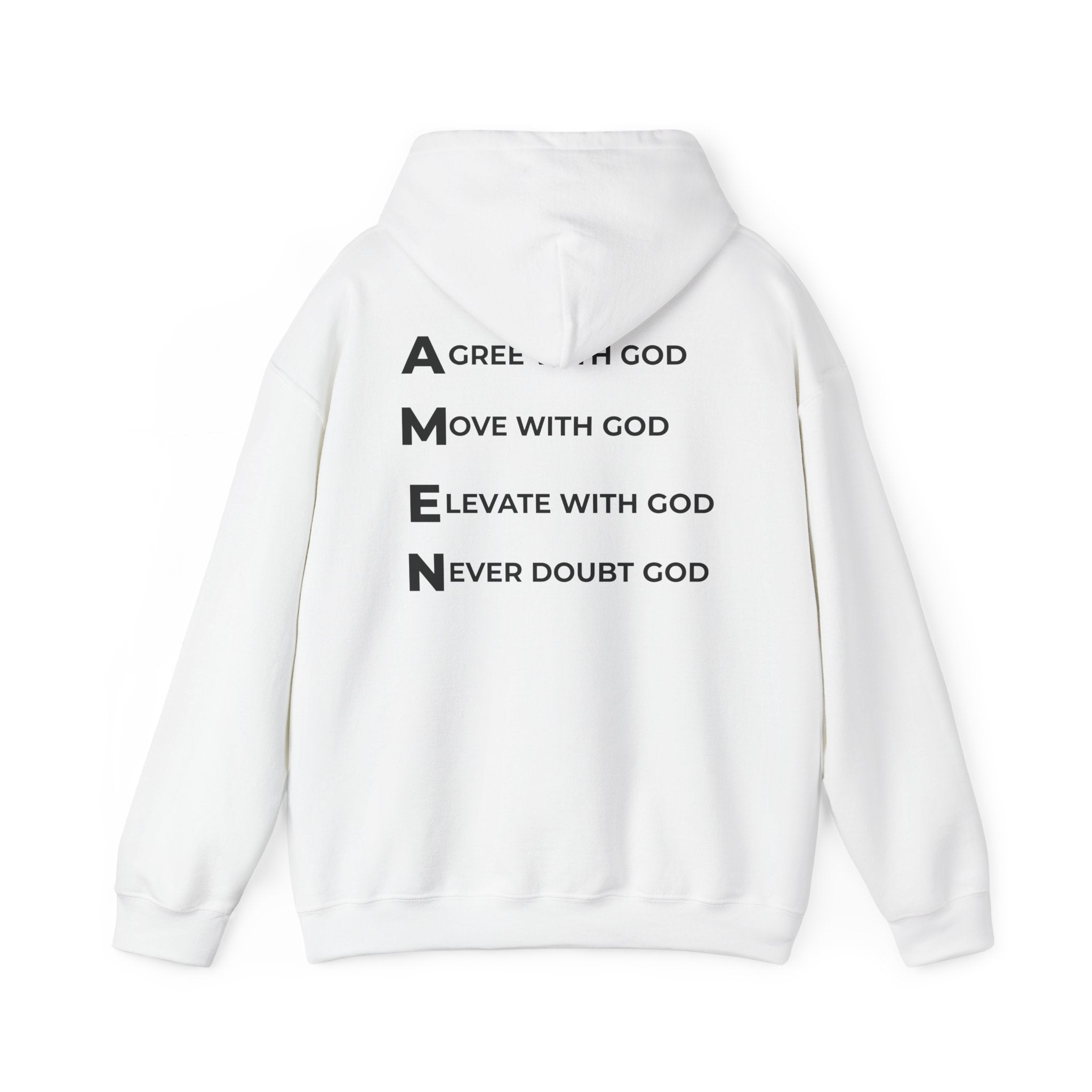 GOD Collective Hoodie — AMEN Back Message Christian Faith Pullover