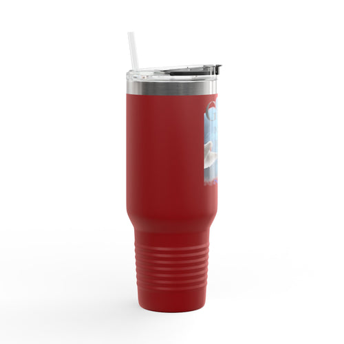 40oz Insulated Travel Mug – “God Don’t Play About Me” Christian Faith Tumbler | Inspirational Gift