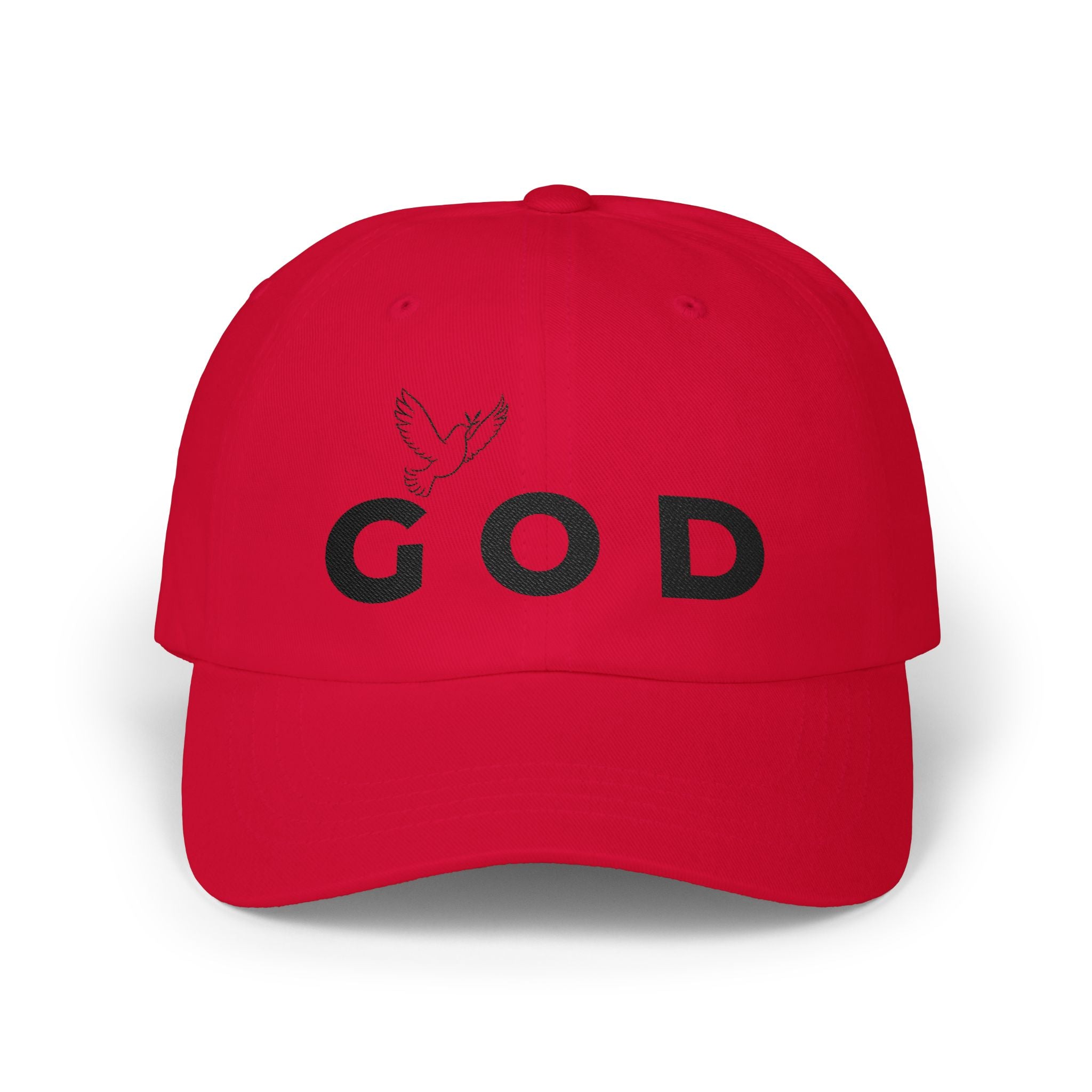 GOD Embroidered Dad Cap — Minimal Christian Baseball Hat (Heavenly Grace Collective)
