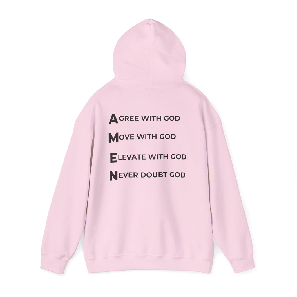 GOD Collective Hoodie — AMEN Back Message Christian Faith Pullover