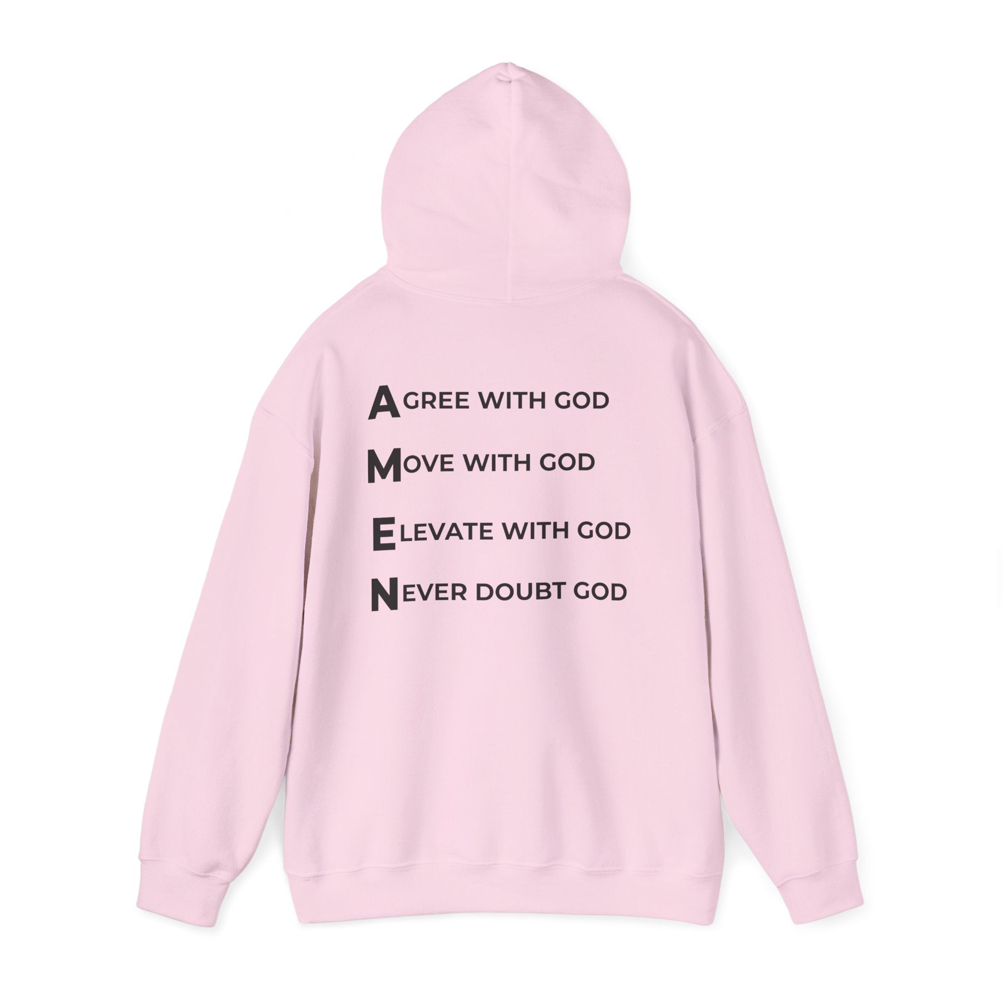 GOD Collective Hoodie — AMEN Back Message Christian Faith Pullover