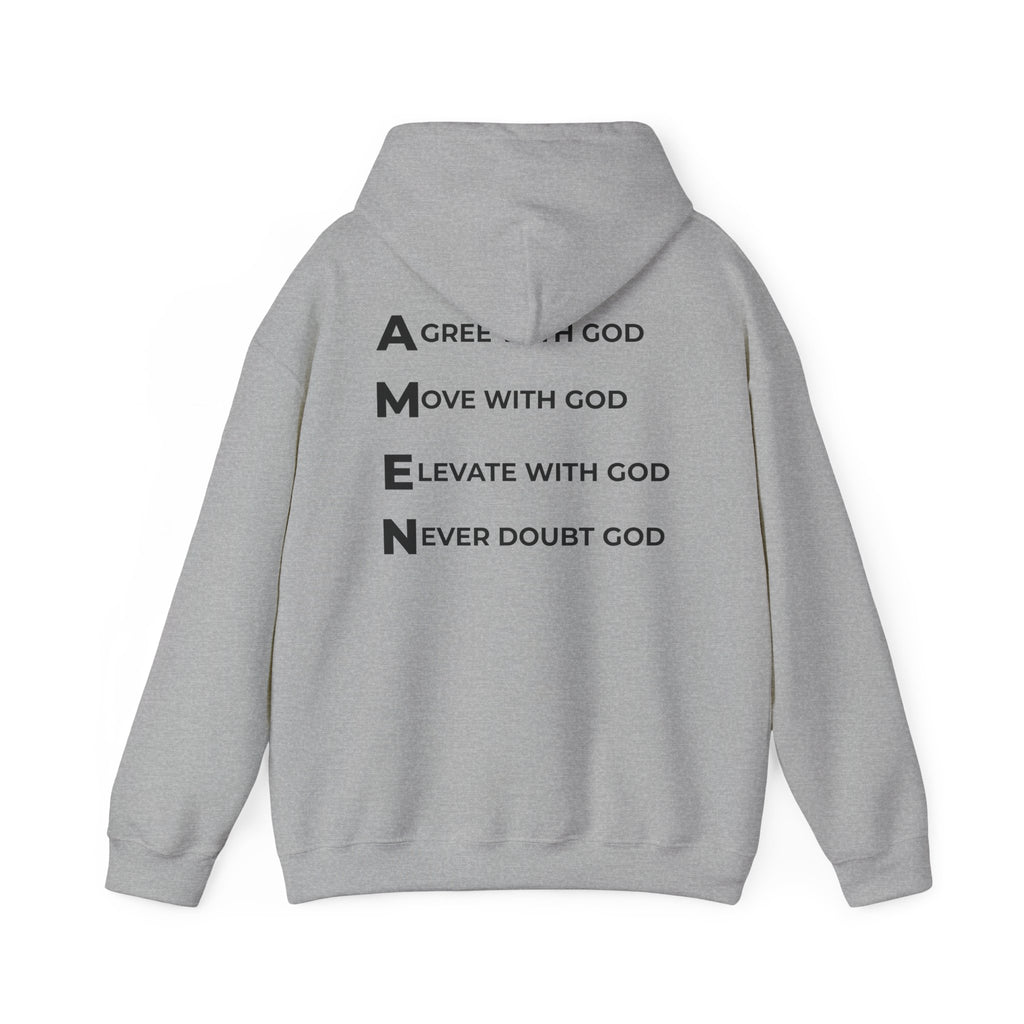 GOD Collective Hoodie — AMEN Back Message Christian Faith Pullover