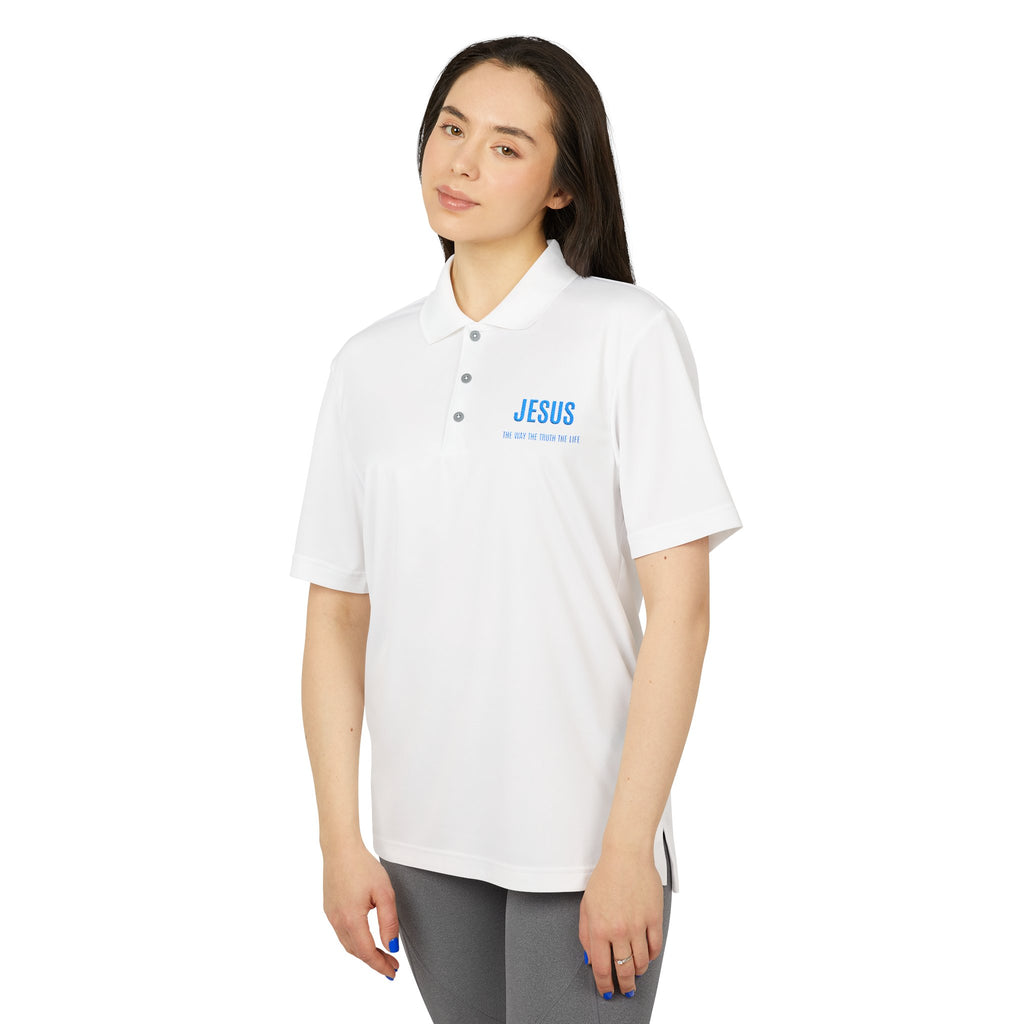 Jesus The Way The Truth The Life Embroidered Adidas Polo – Heavenly Grace Collective