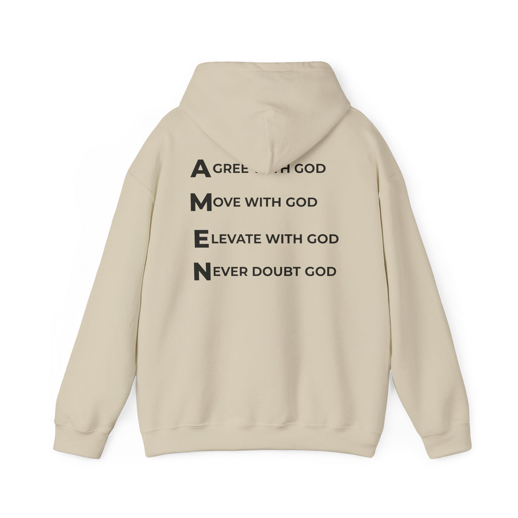 GOD Collective Hoodie — AMEN Back Message Christian Faith Pullover