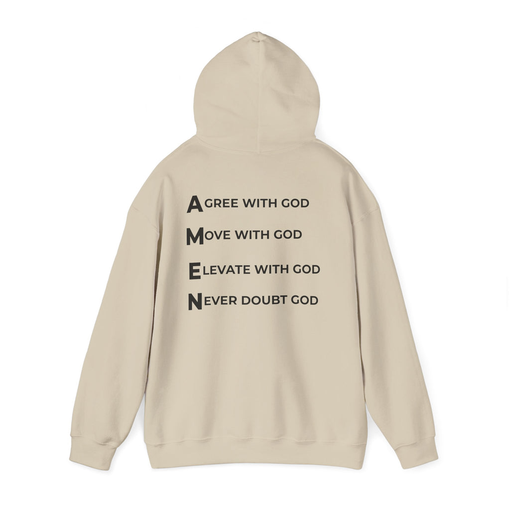 GOD Collective Hoodie — AMEN Back Message Christian Faith Pullover