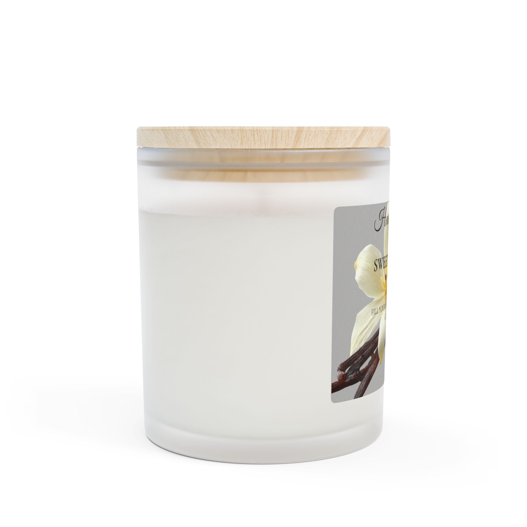 Vanilla Sweet Serenity Frosted Glass Candle — 11oz Aromatherapy Soy Candle