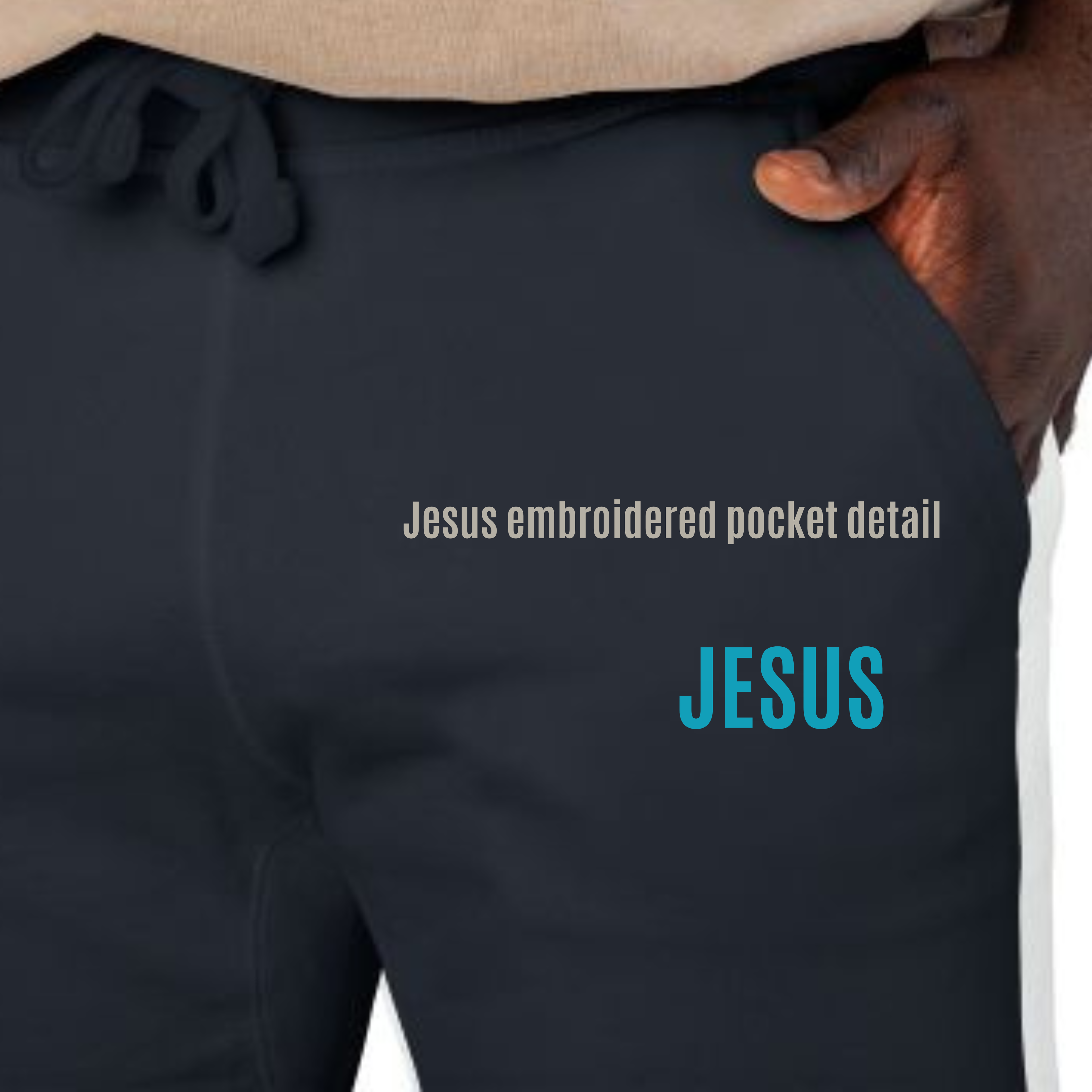 Heavenly Grace “JESUS” Embroidered Joggers – Faith Streetwear Sweatpants