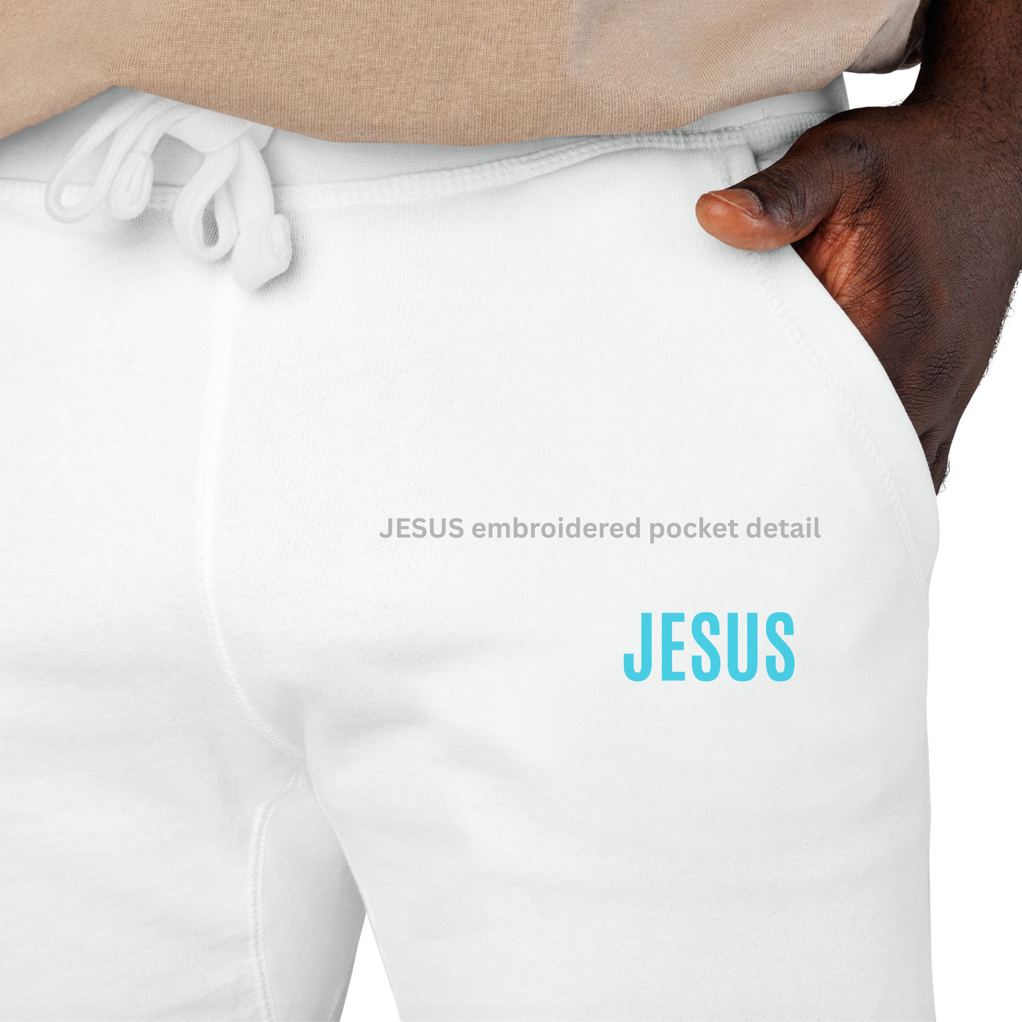 Heavenly Grace “JESUS” Embroidered Joggers – Faith Streetwear Sweatpants
