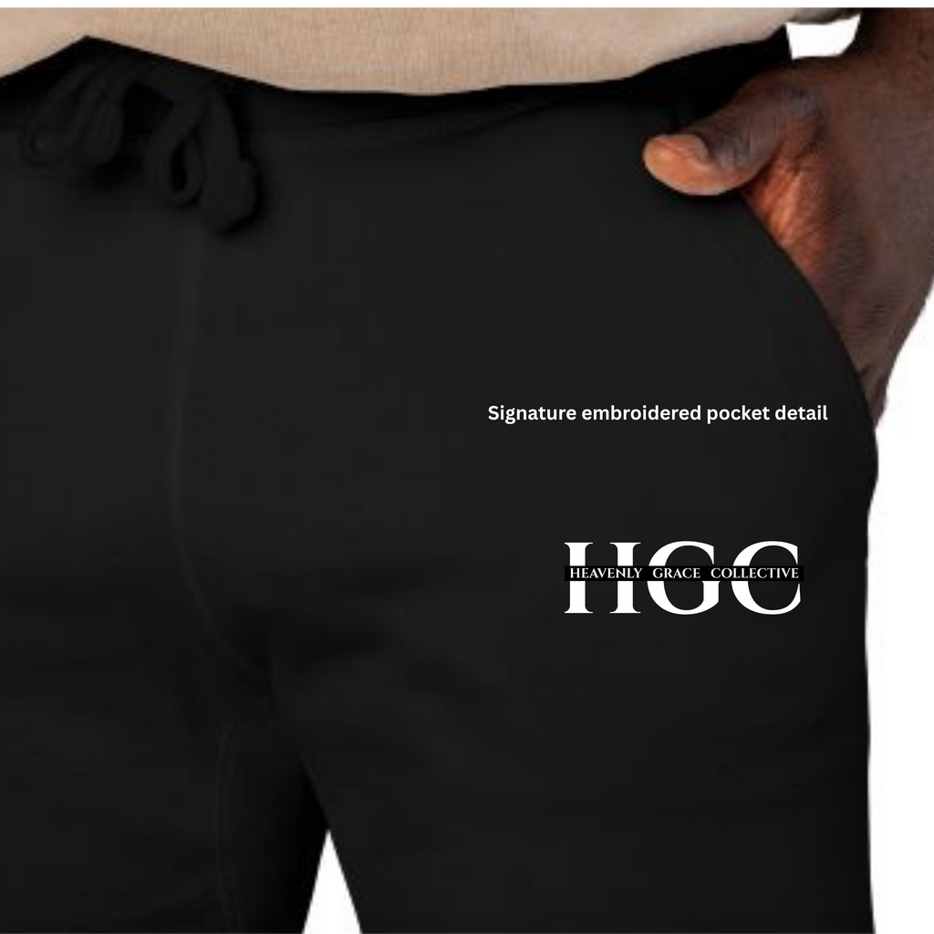 HGC Signature Embroidered Fleece Jogger Pants — Heavenly Grace Collective Faith Sweatpants