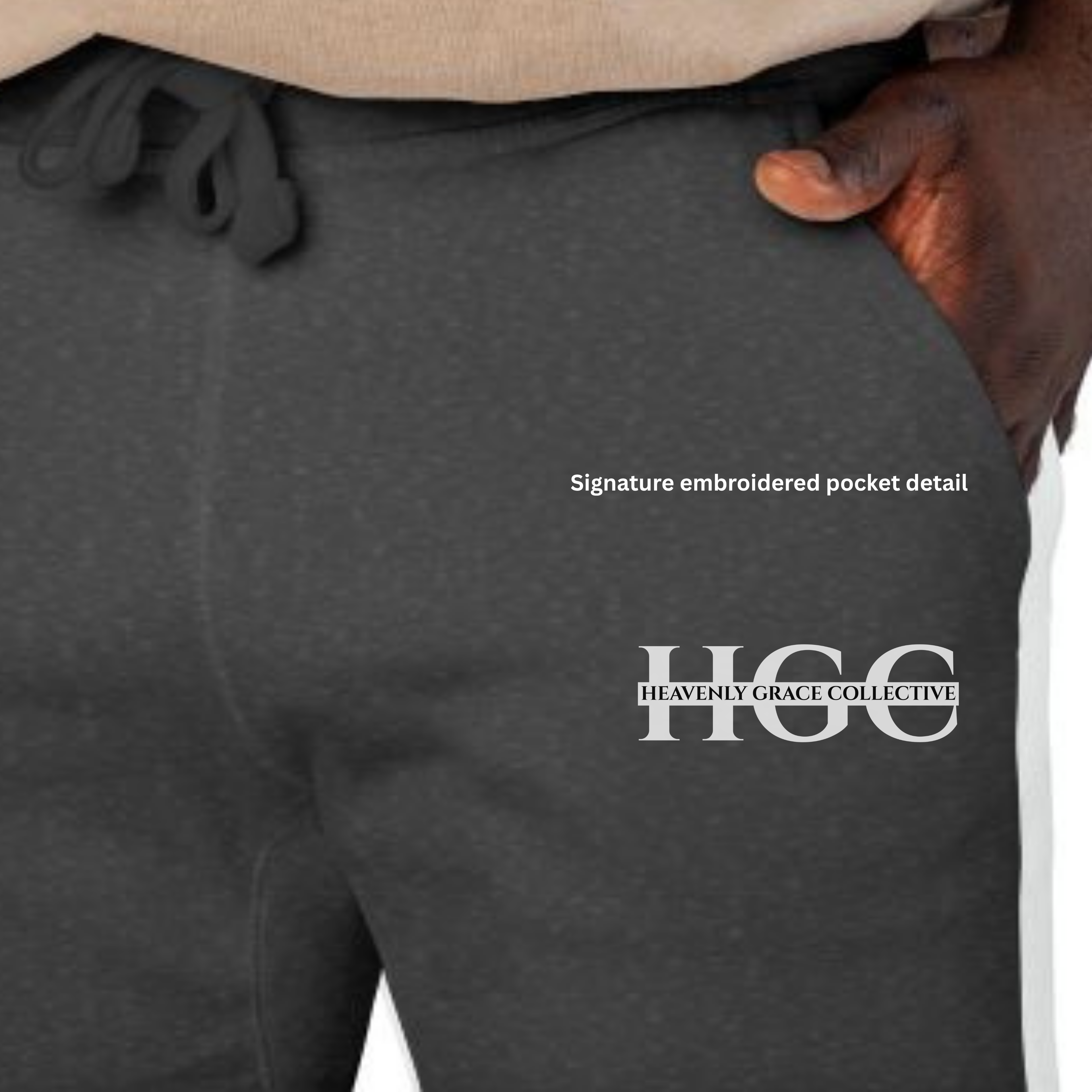 HGC Signature Embroidered Fleece Jogger Pants — Heavenly Grace Collective Faith Sweatpants
