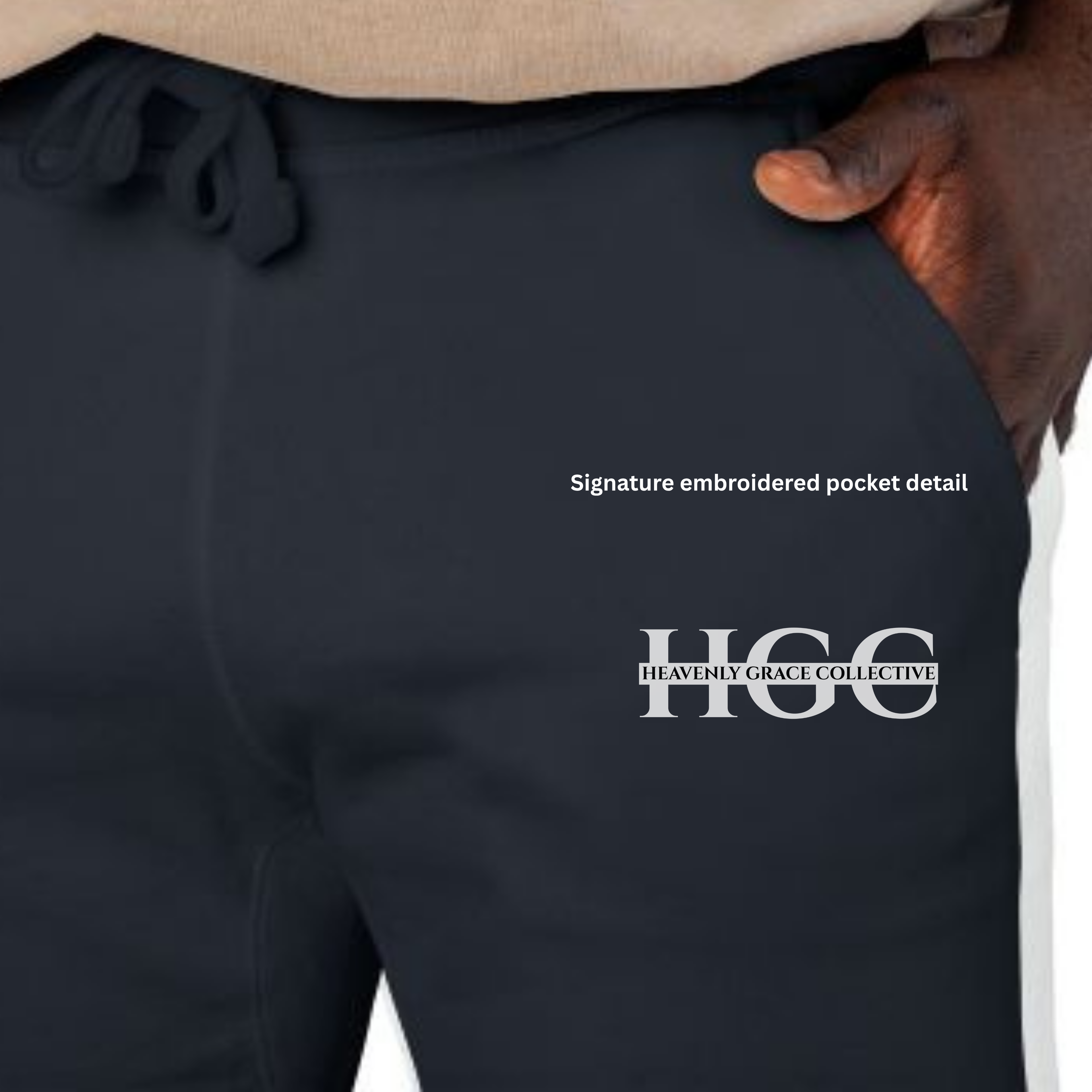 HGC Signature Embroidered Fleece Jogger Pants — Heavenly Grace Collective Faith Sweatpants