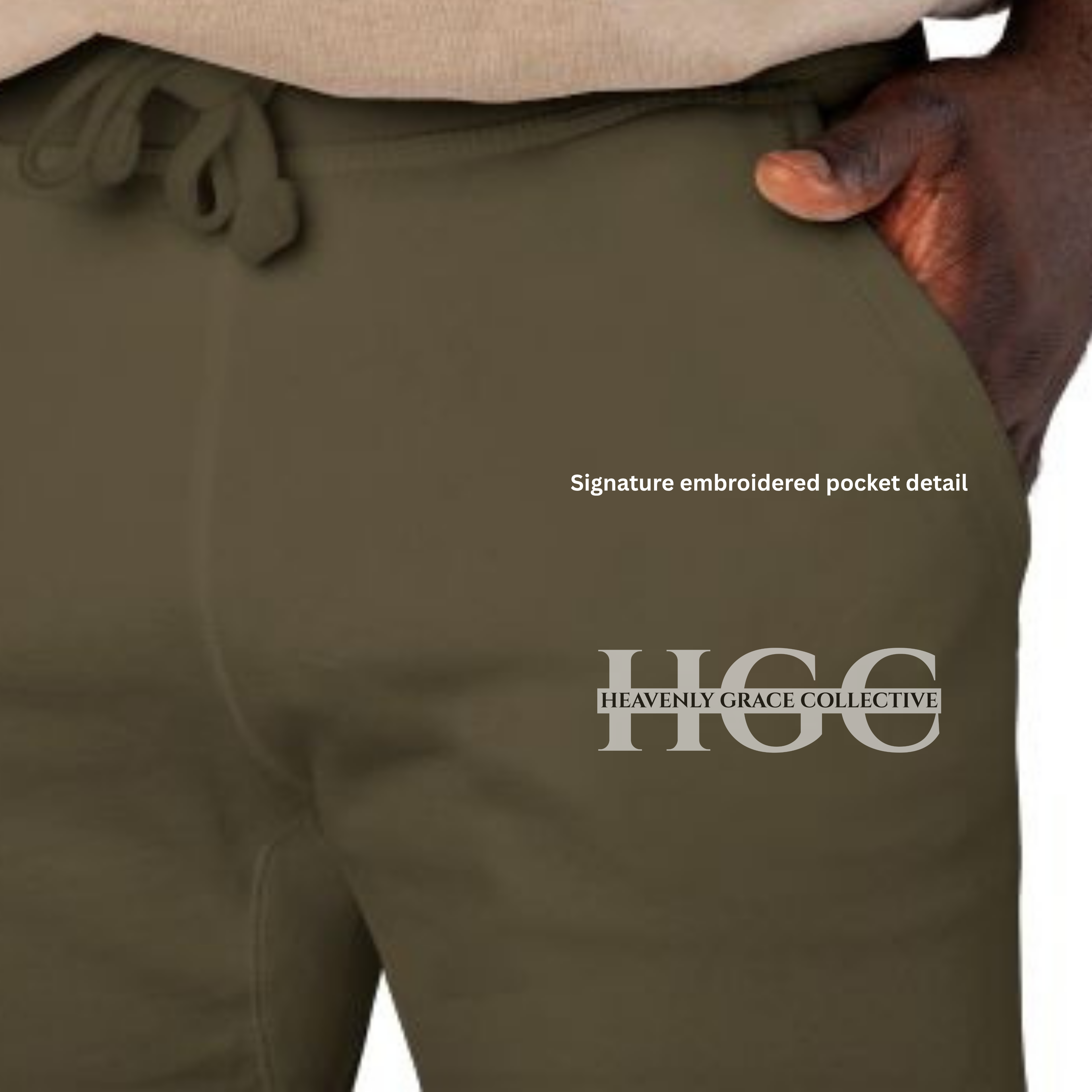 HGC Signature Embroidered Fleece Jogger Pants — Heavenly Grace Collective Faith Sweatpants