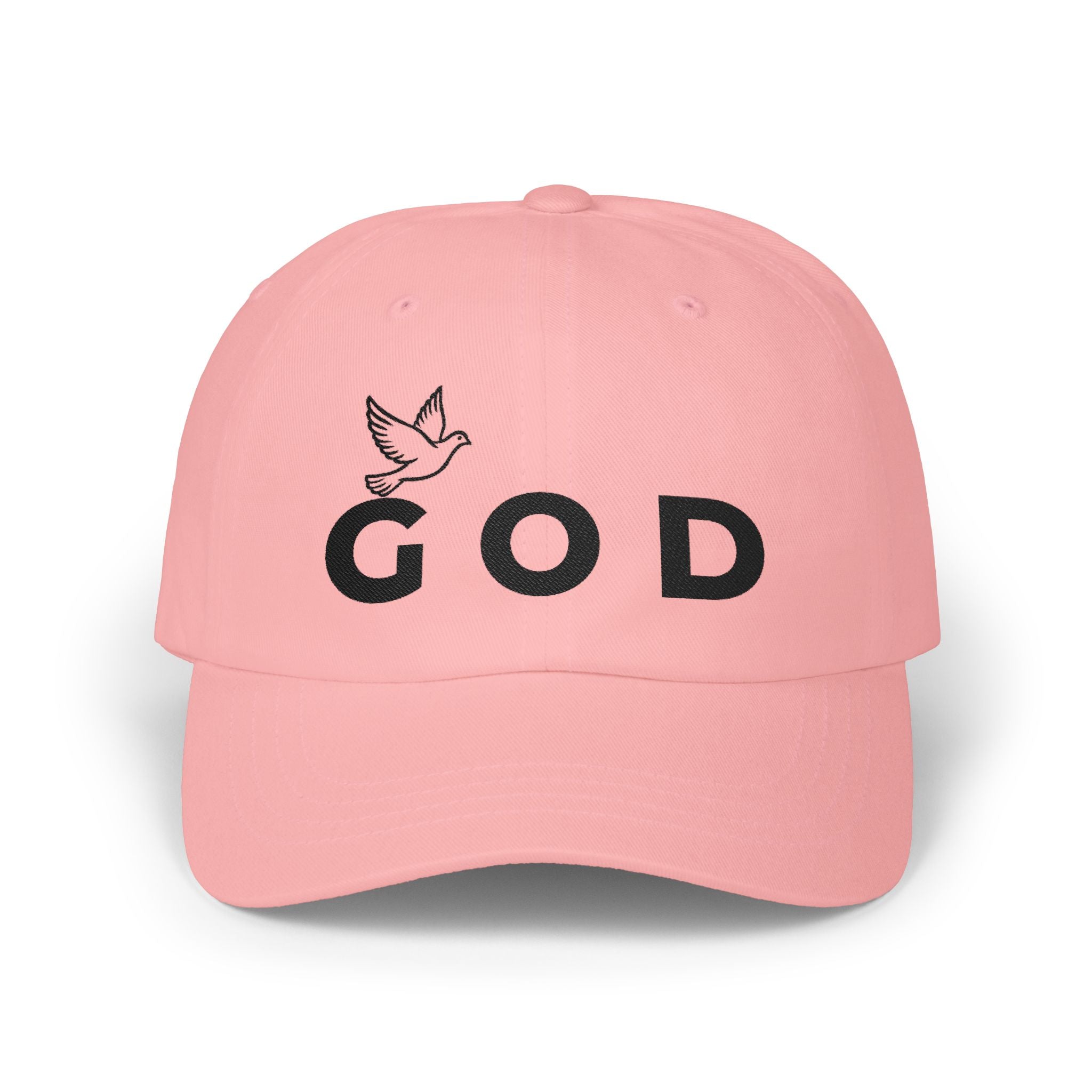 GOD Embroidered Dad Cap — Minimal Christian Baseball Hat (Heavenly Grace Collective)