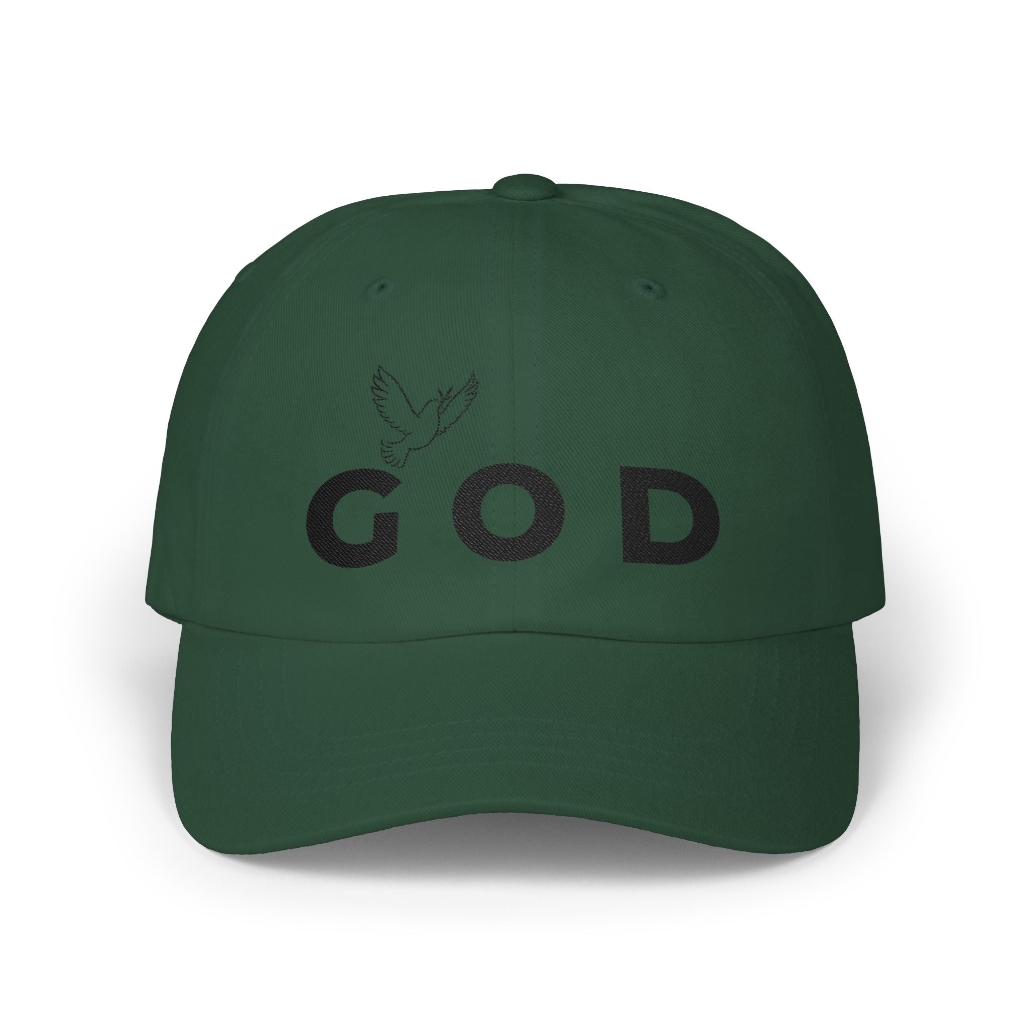 GOD Embroidered Dad Cap — Minimal Christian Baseball Hat (Heavenly Grace Collective)