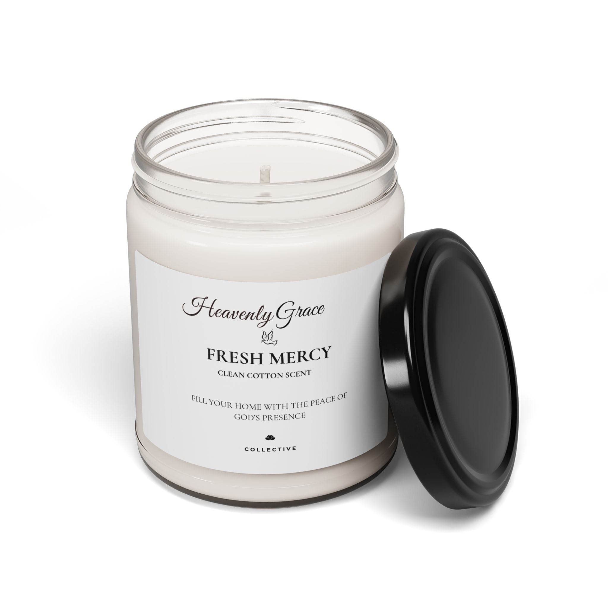 Soy Candle — Fresh Mercy Clean Cotton Scent (9oz)