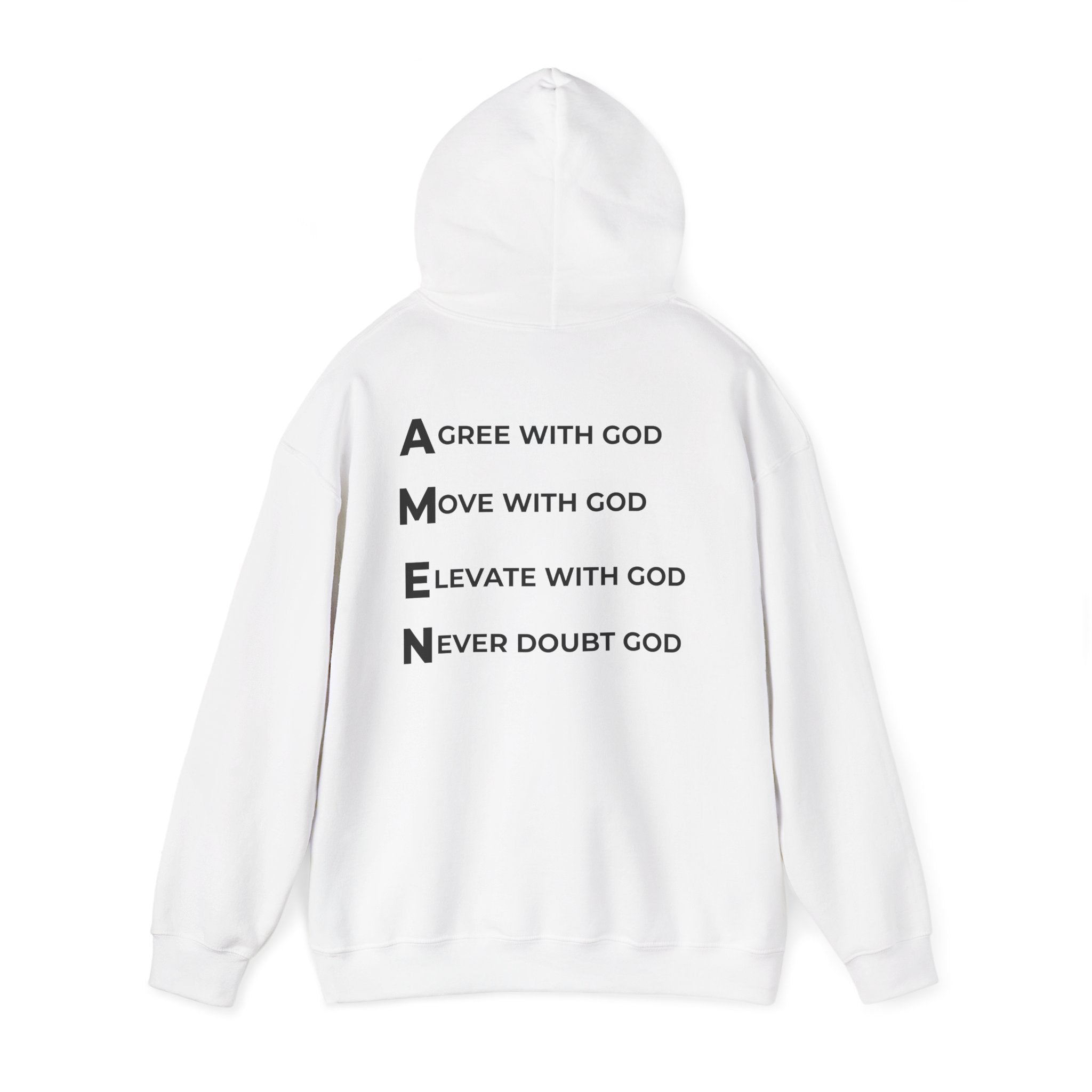GOD Collective Hoodie — AMEN Back Message Christian Faith Pullover
