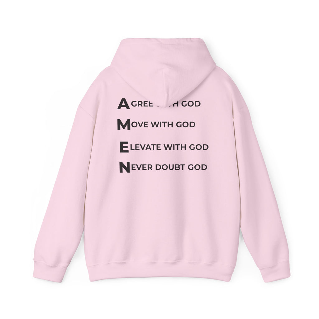GOD Collective Hoodie — AMEN Back Message Christian Faith Pullover