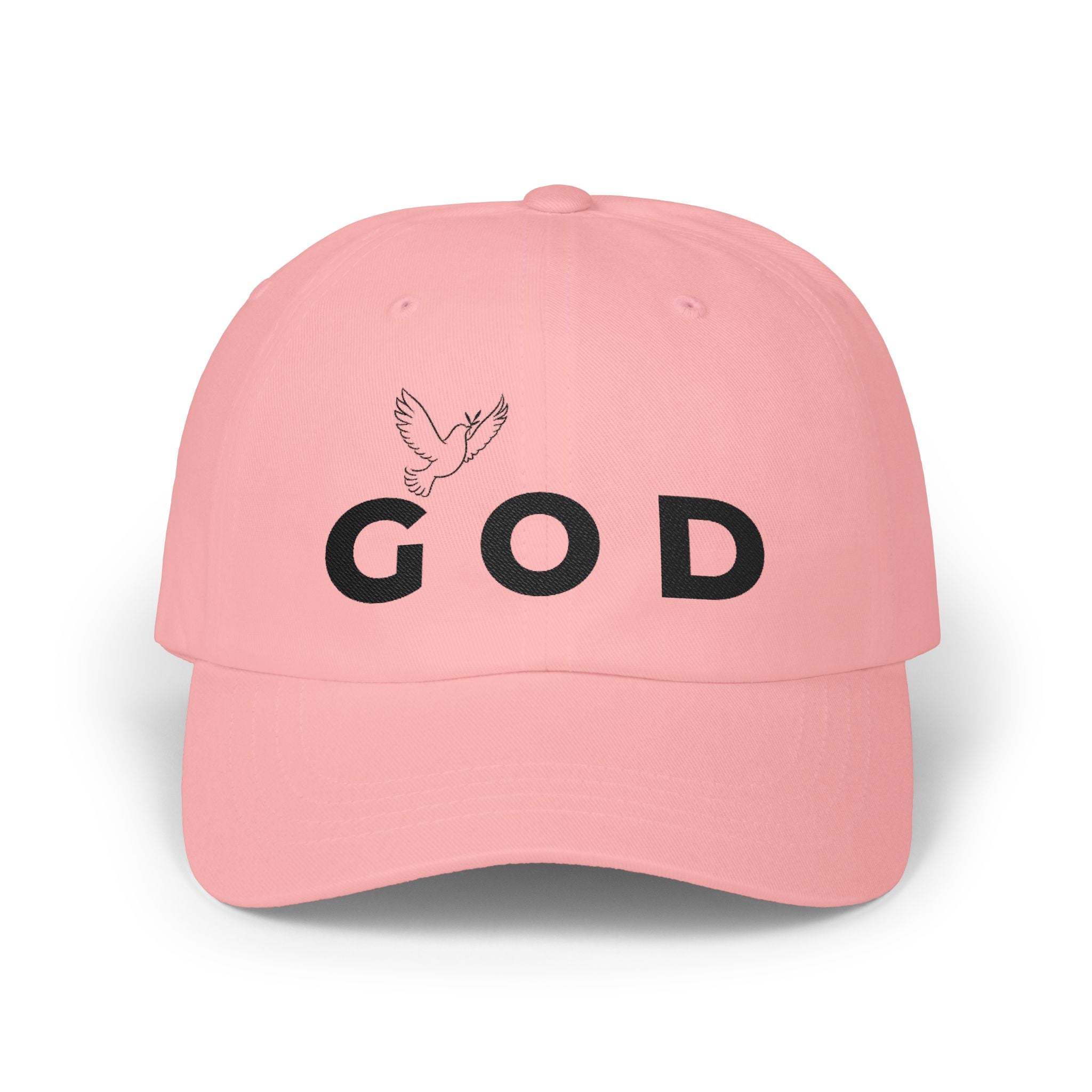GOD Embroidered Dad Cap — Minimal Christian Baseball Hat (Heavenly Grace Collective)