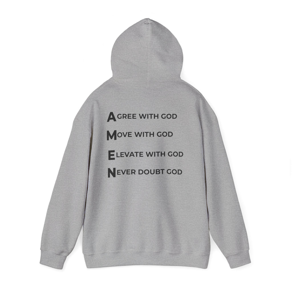 GOD Collective Hoodie — AMEN Back Message Christian Faith Pullover