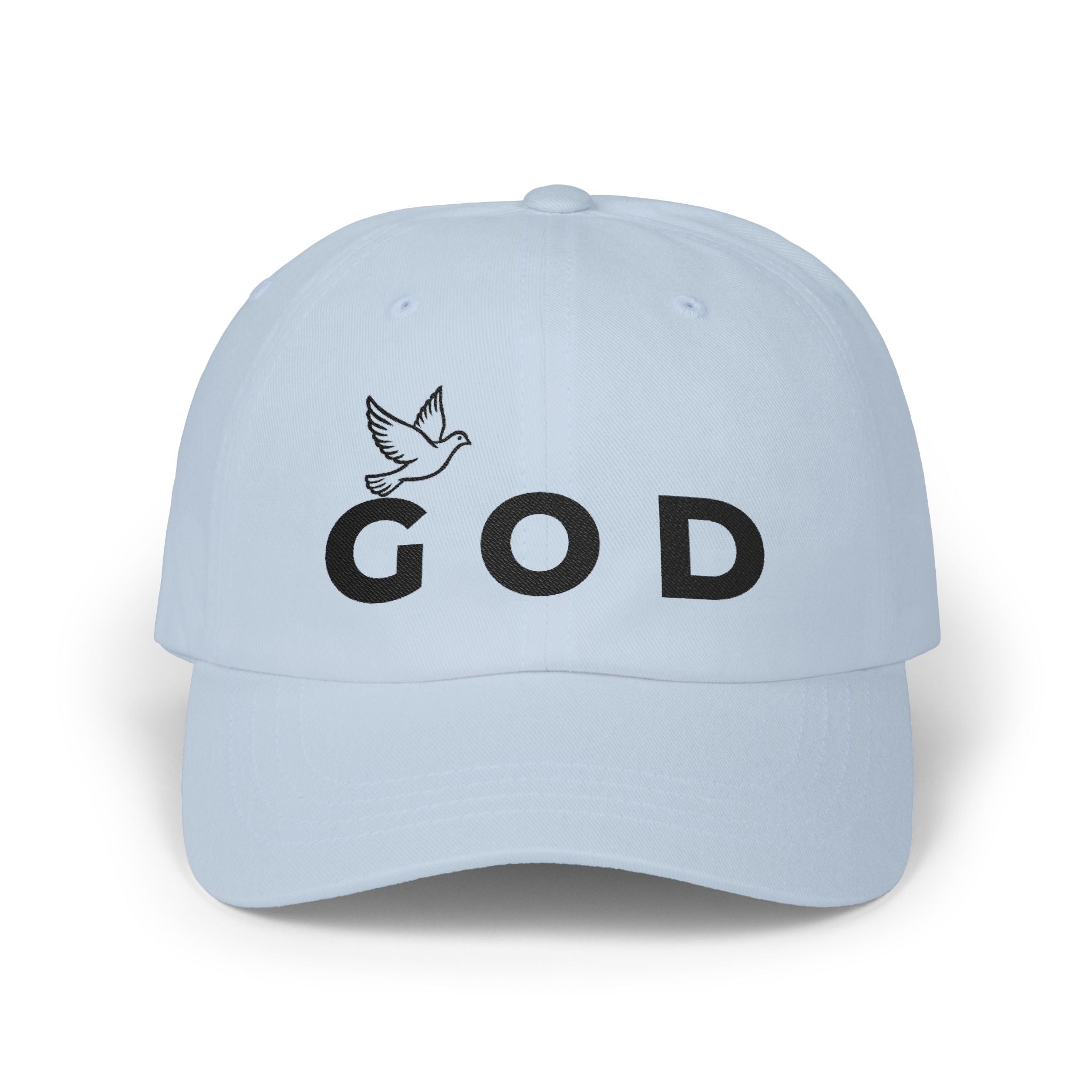 GOD Embroidered Dad Cap — Minimal Christian Baseball Hat (Heavenly Grace Collective)