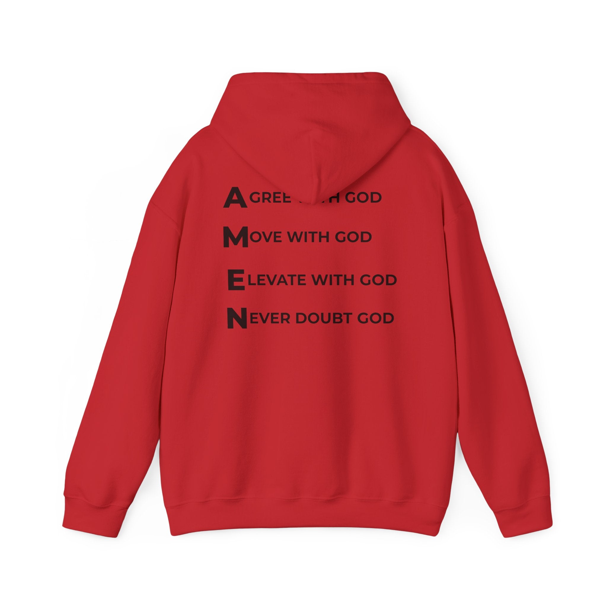 GOD Collective Hoodie — AMEN Back Message Christian Faith Pullover