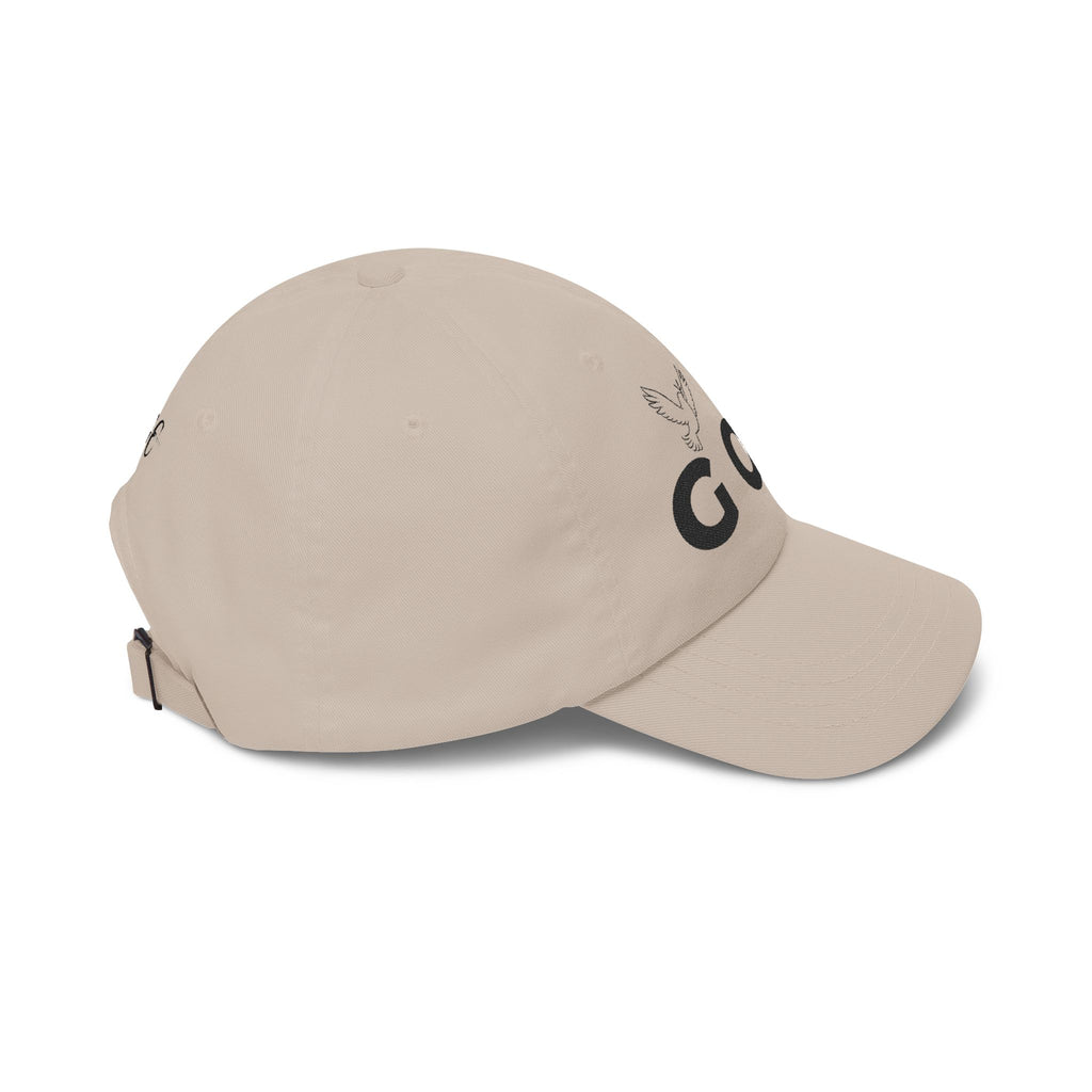 GOD Embroidered Dad Cap — Minimal Christian Baseball Hat (Heavenly Grace Collective)