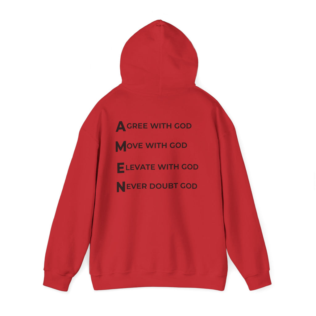 GOD Collective Hoodie — AMEN Back Message Christian Faith Pullover
