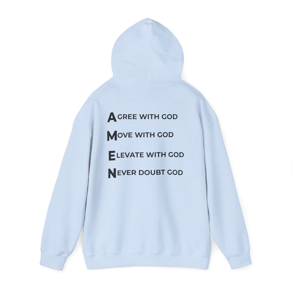 GOD Collective Hoodie — AMEN Back Message Christian Faith Pullover