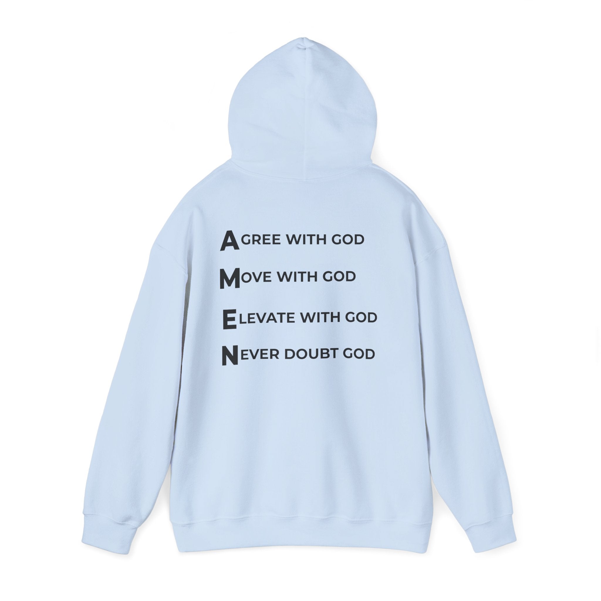 GOD Collective Hoodie — AMEN Back Message Christian Faith Pullover